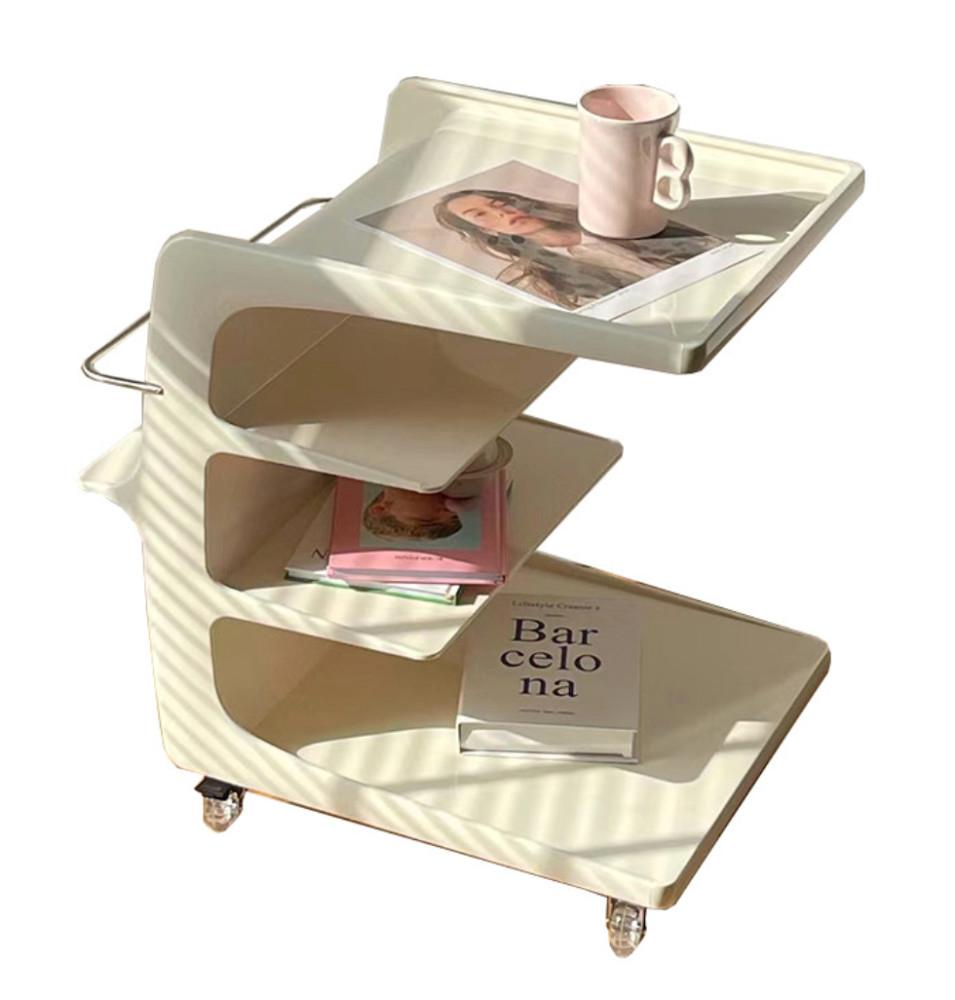 피비씨비 ABS 이동식 4단 트롤리 미니테이블 사이드테이블 수납함