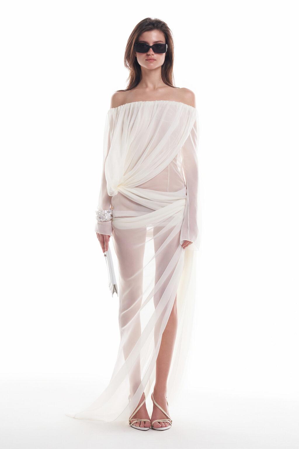 Curtain Chiffon Gown