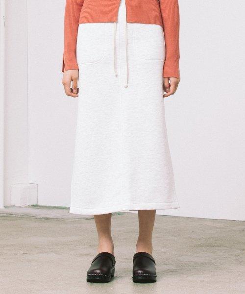 져지 스탠다드 롱 스커트 멜란지 그레이