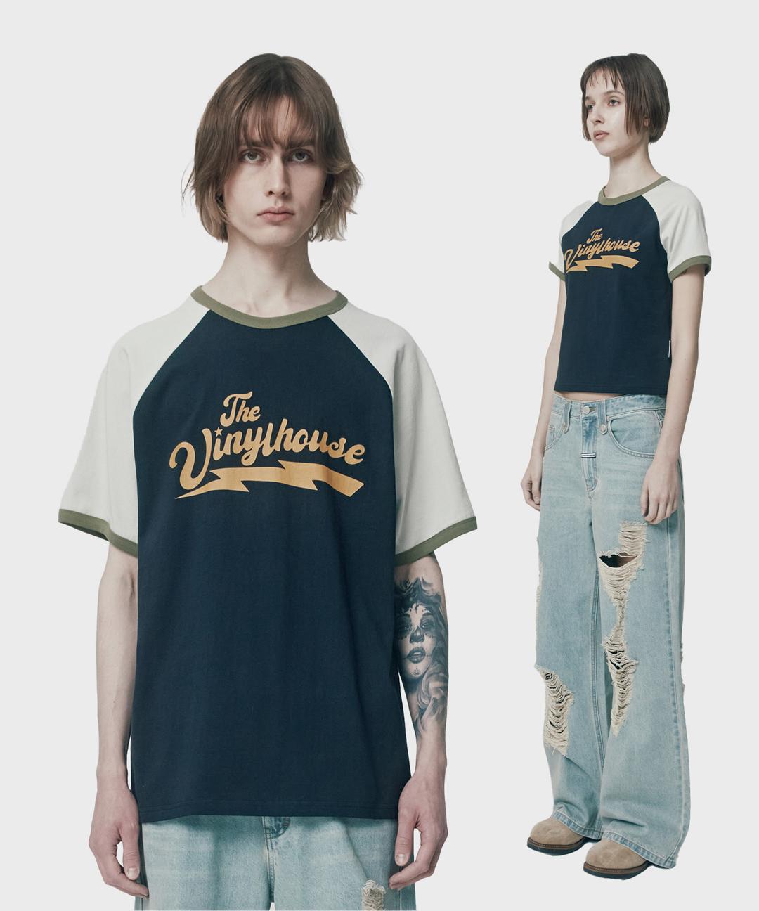 RAGLAN RINGER TEE NAVY