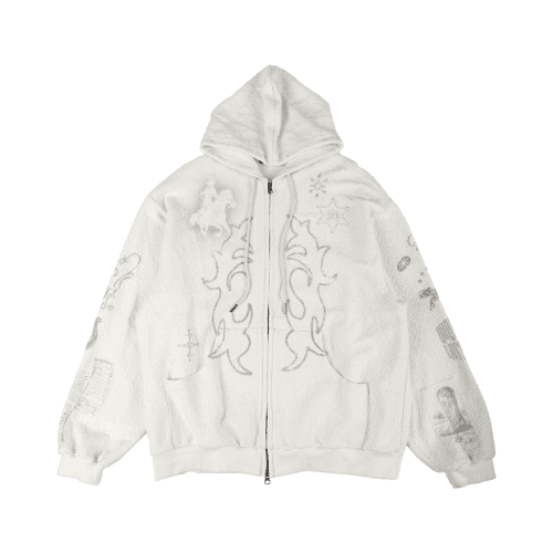 Rodeo Hoodie Zip Up Ivory