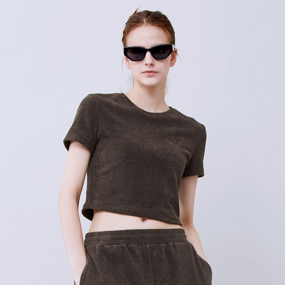 테리 크롭 티셔츠TERRY CROP T-SHIRTS_BROWN