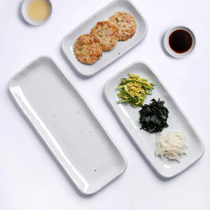 진 고백자 국산 도자기 직사각 접시 3size 택1
