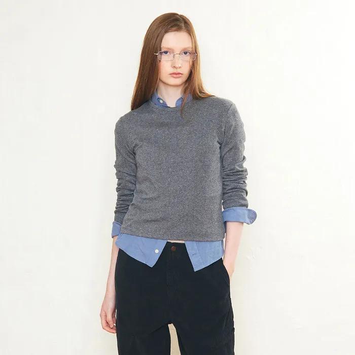 Lc WOOL JERSEY WARM T-SHIRT_CHARCOAL_LC254TS06CC