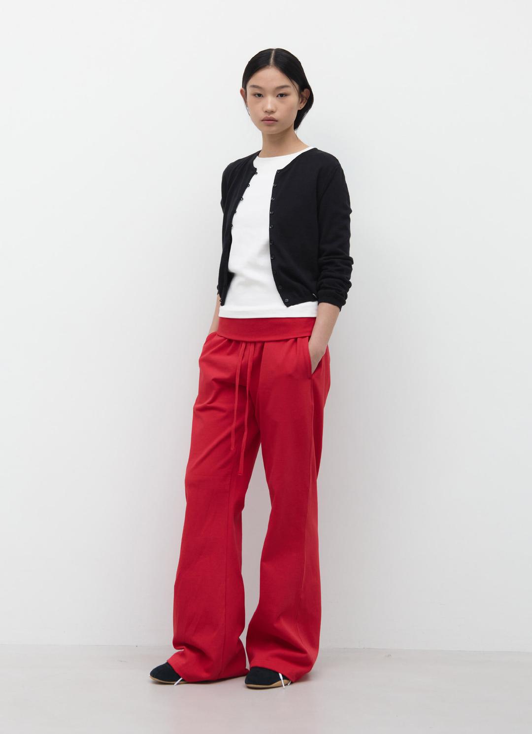 [4/27 예약배송] 26SS FOLD OVER LONG PANTS / RED