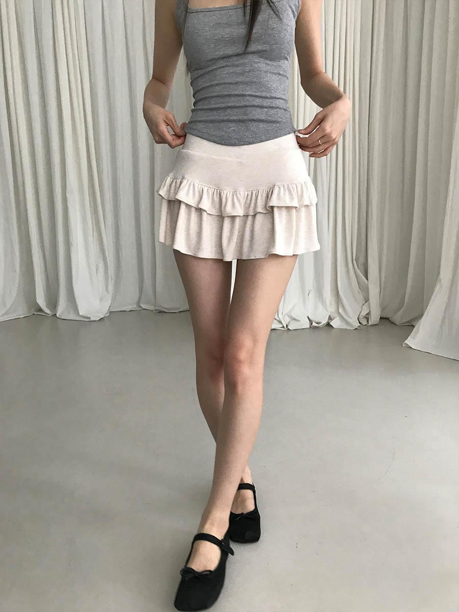 Glam tiered sweat skirt