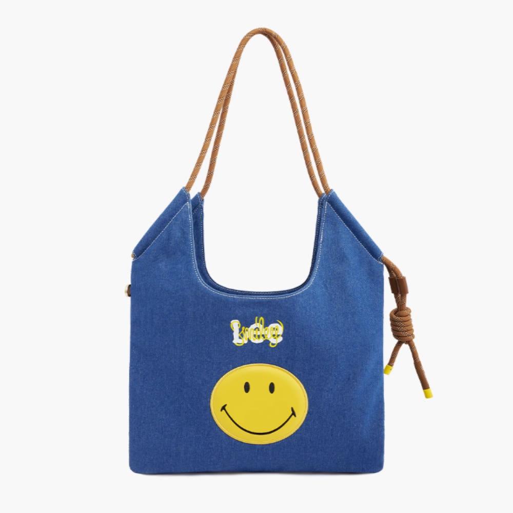 데님숄더백 Lee Smiley 쇼퍼백 휘뚜루마뚜루가방