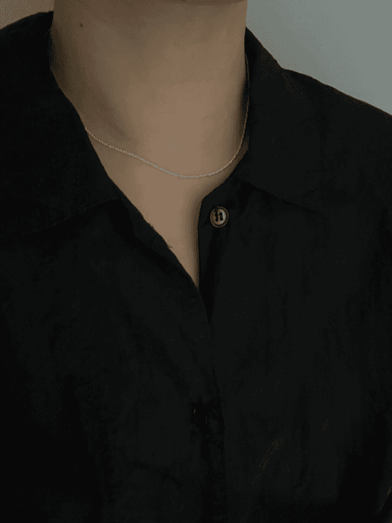 꼬임체인 실버 심플 목걸이