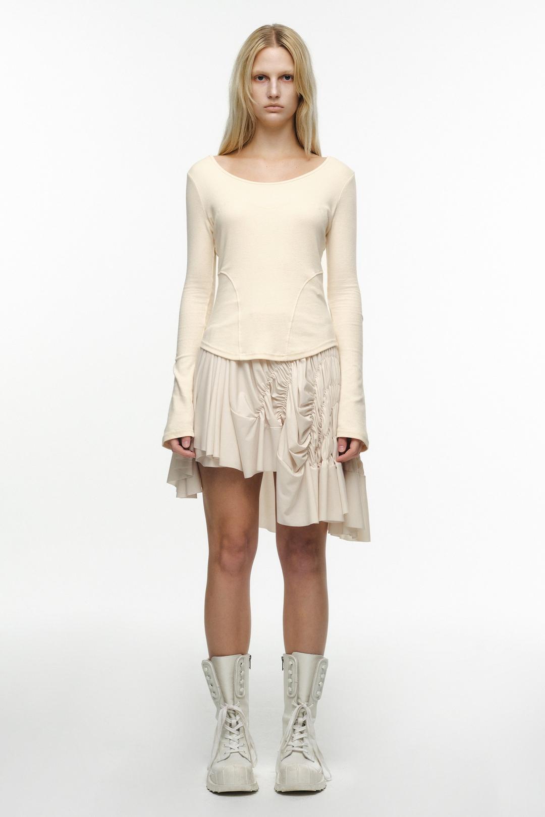 UNBALANCE MIX DRESS DUSTY YELLOW