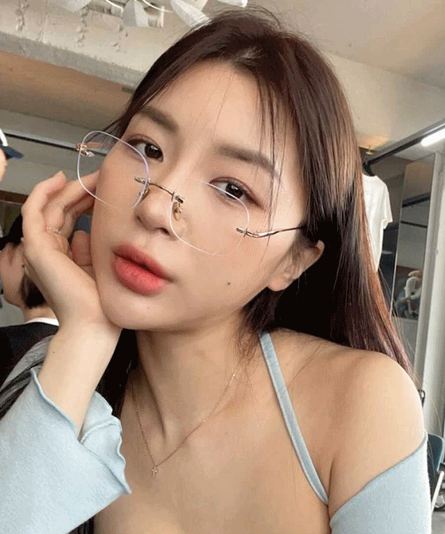 무테 안경 하금테 스틸 안경테 남자 여자 사각 반뿔테 ZIG