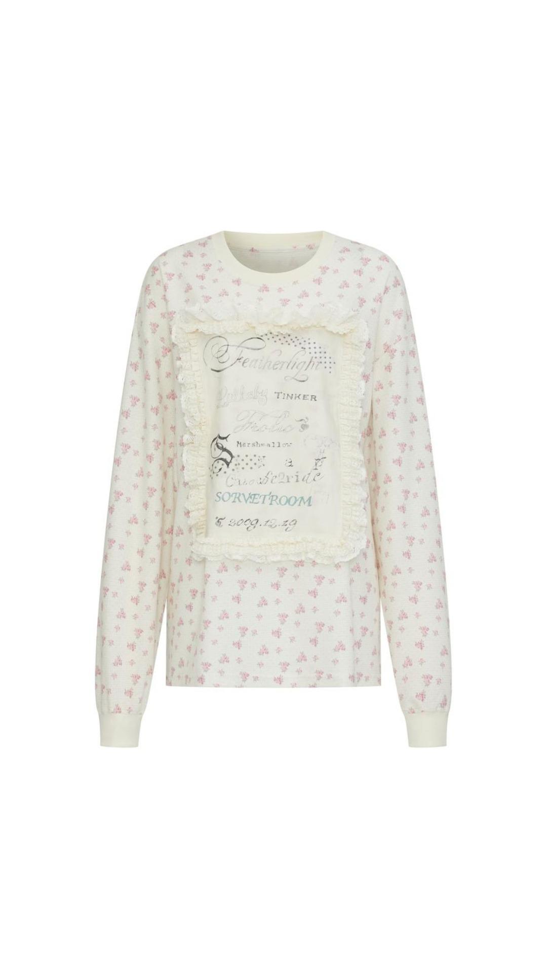 [sorvet room] Letter Frill Sweatshirt