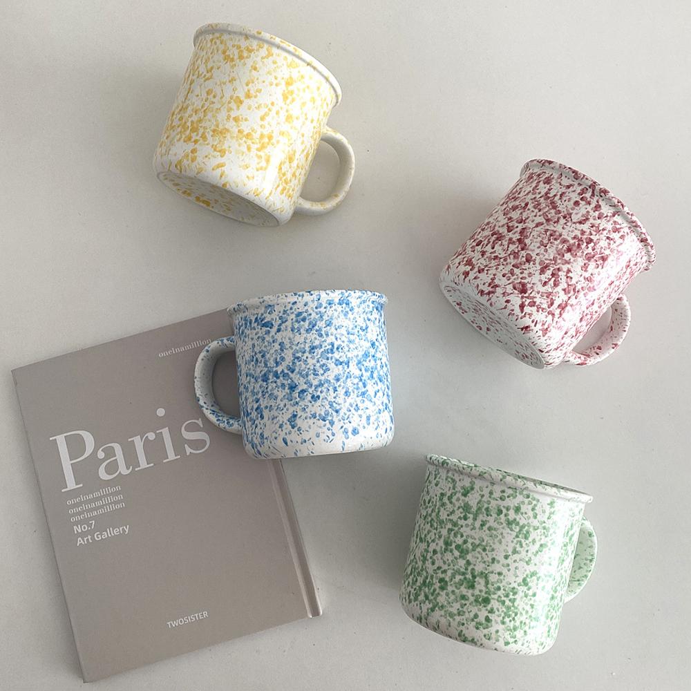 "2P세트/홈카페/집들이 선물" 마블 도트 스플래쉬드 머그컵 (4 Color)