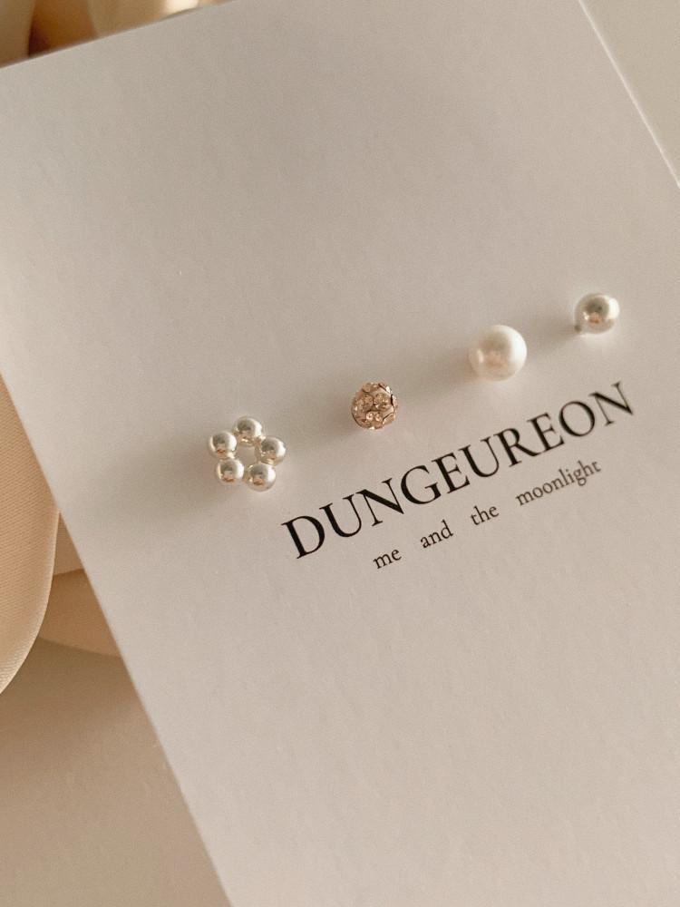 기획) [둥그런/ 925 silver] 츄이스티 피어싱 4 set (2 type)