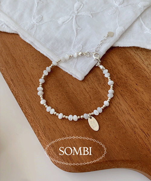 소예피네 [SOMBI/silver925] 헤이 써클 자개 실버 팔찌