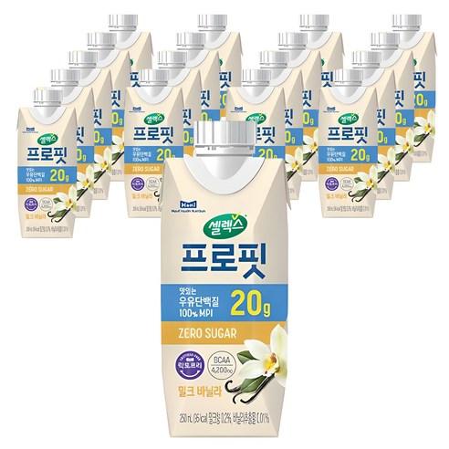 셀렉스 프로핏 우유단백질 드링크믹스 RTD 밀크 바닐라, 250ml, 18개 - 드링크믹스 | 쿠팡