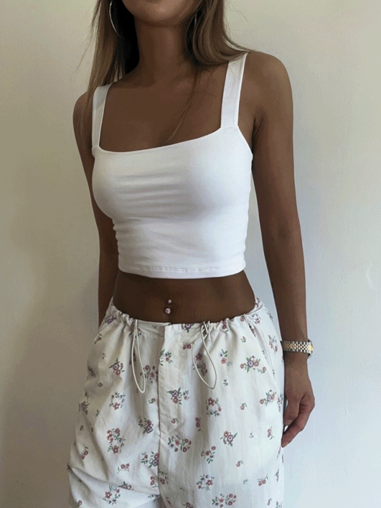 바리 스퀘어넥 크롭 나시