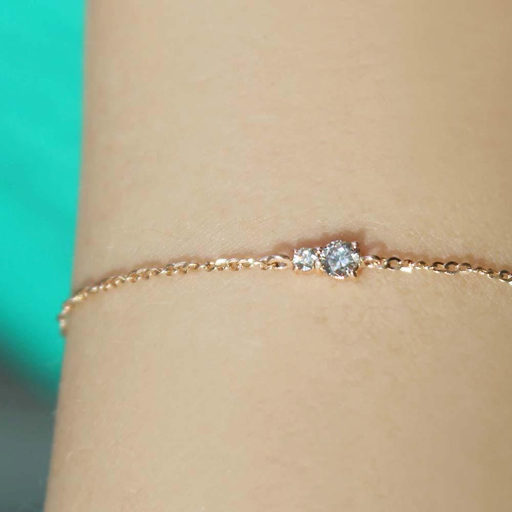 18K 14K 더블 다이아몬드 팔찌