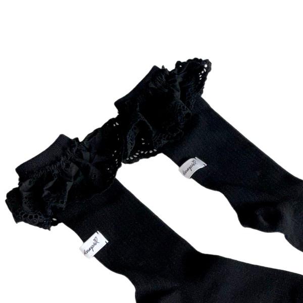 RYO EYELET SOCKS (BLACK)