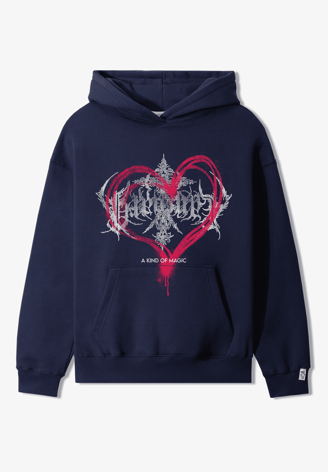 GOTHIC HEART HOODIE _ NAVY