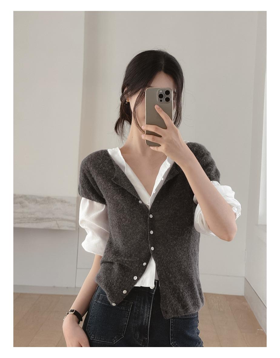 앤디어 하프 니트 탑 (2colors)