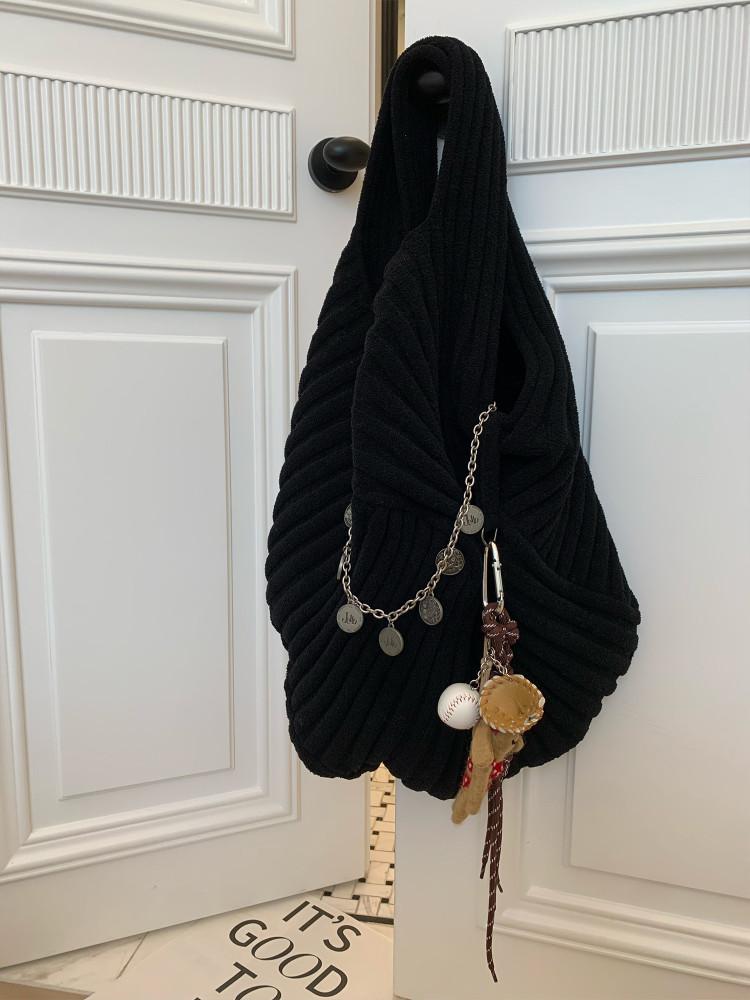 캐주얼 울 숄더백 크로스 바디 백