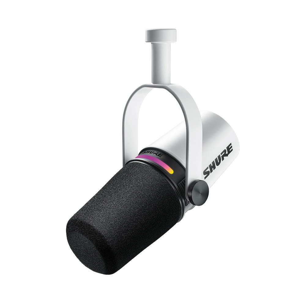 SHURE MV7+ 슈어 팟캐스트 XLR, USB-C 하이브리드 듀얼 마이크 (화이트)