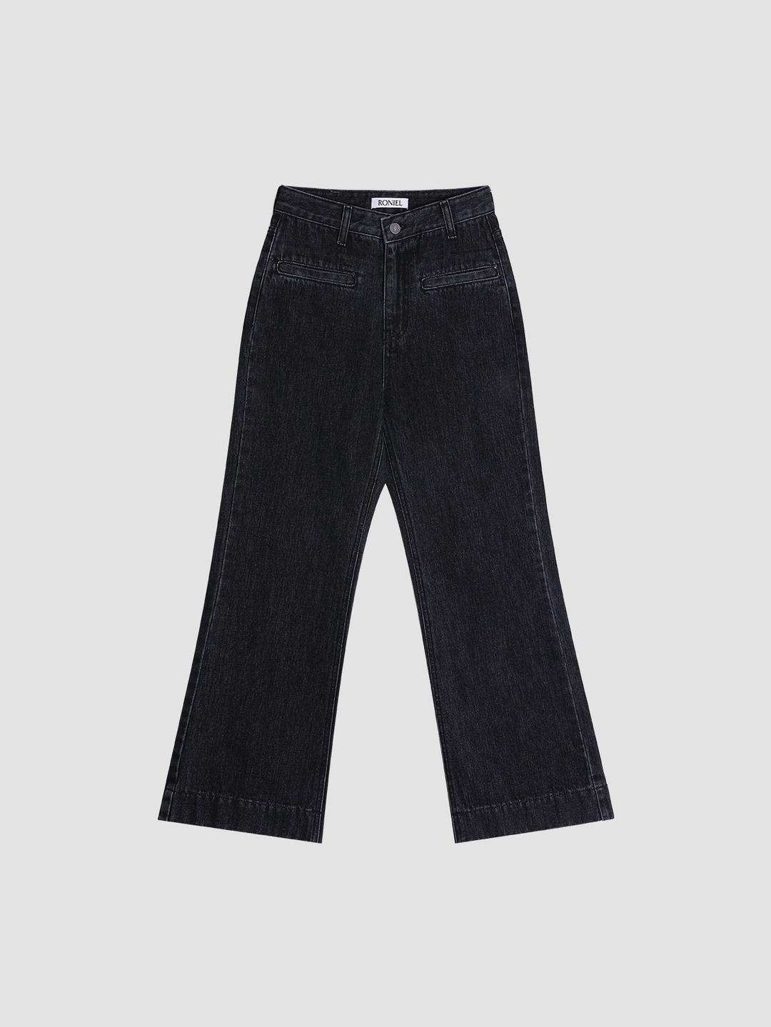 린느 링사 흑청 부츠컷 데님