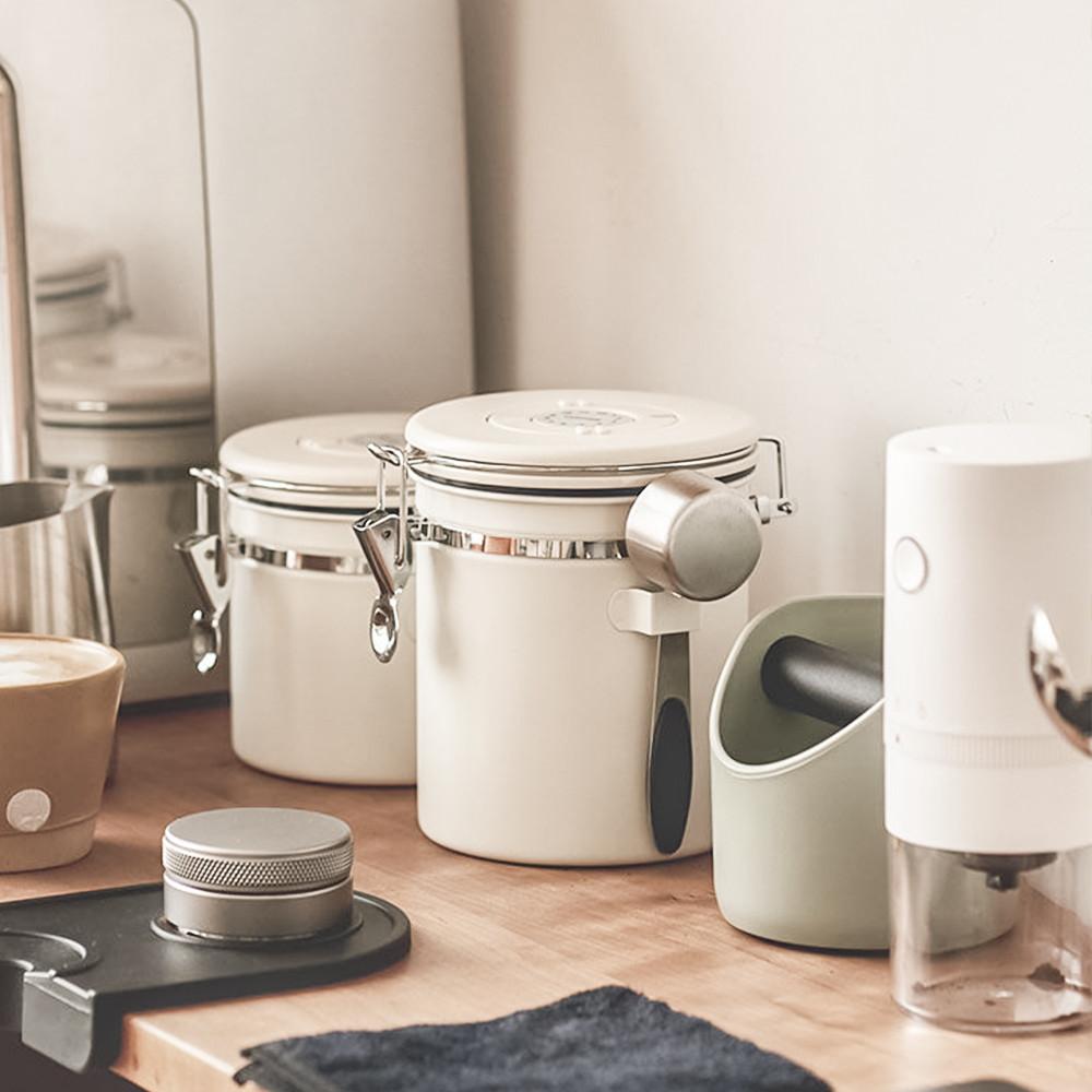 스텐 원두 커피 밀폐 보관용기 캐니스터 드라이 푸드 차 보관통 버터 1.2L