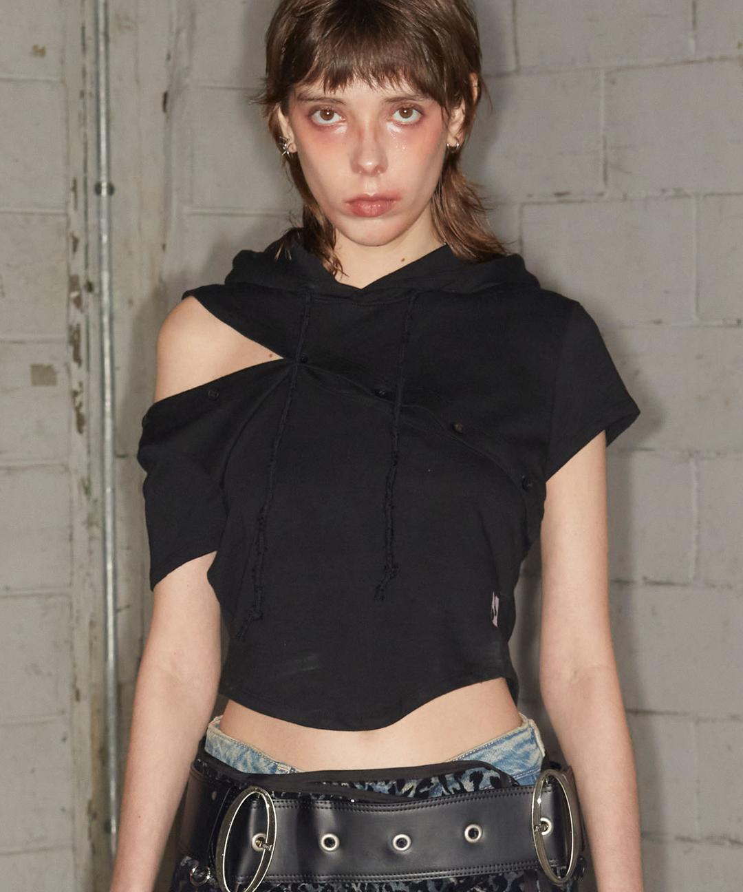 Button Up Baby Hoodie (BLACK)