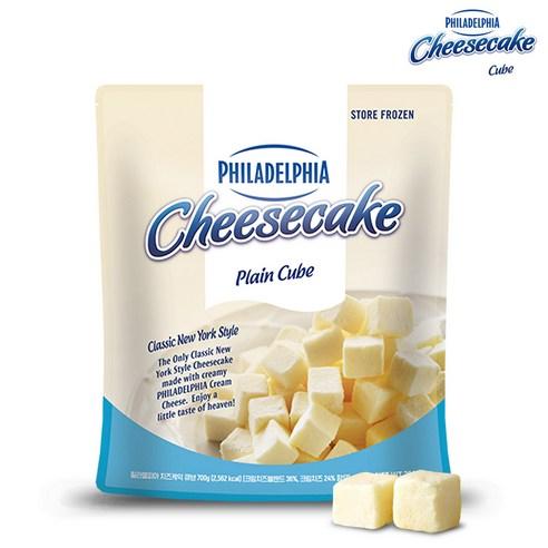 필라델피아 큐브 치즈케익 플레인 700g, 700g, 1개 - 모짜렐라 | 쿠팡