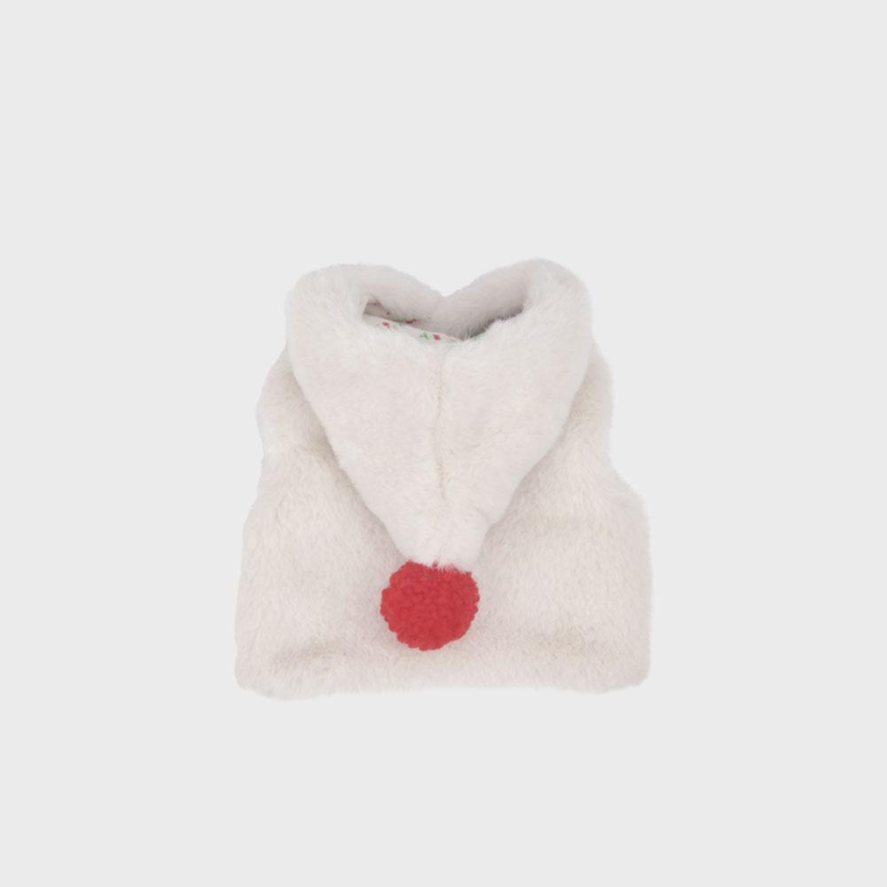 Bobble Fur Crop Vest Cream