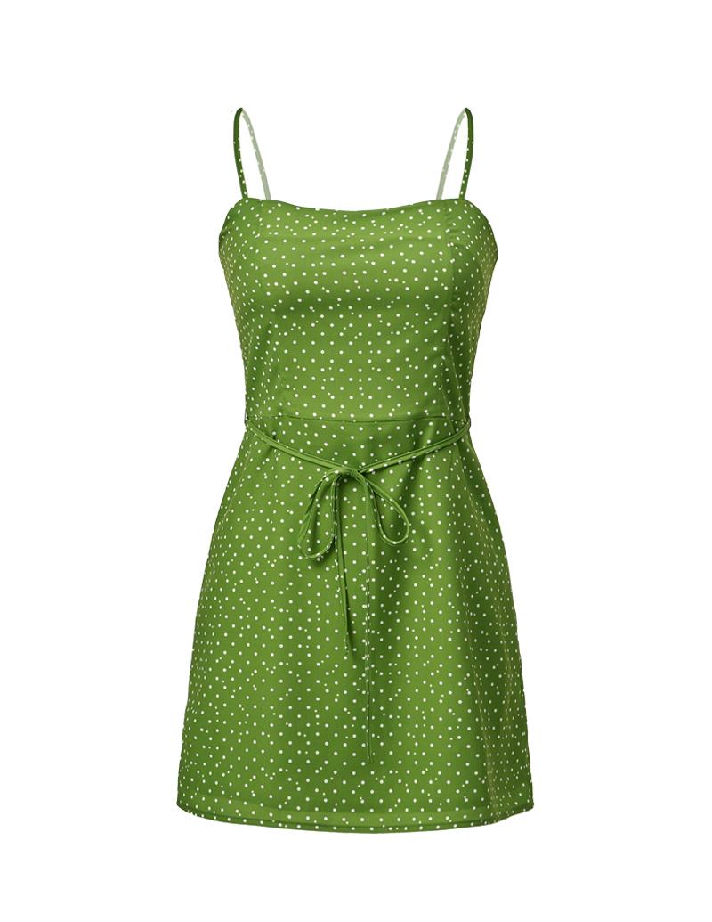 Green Apple Polka Dress