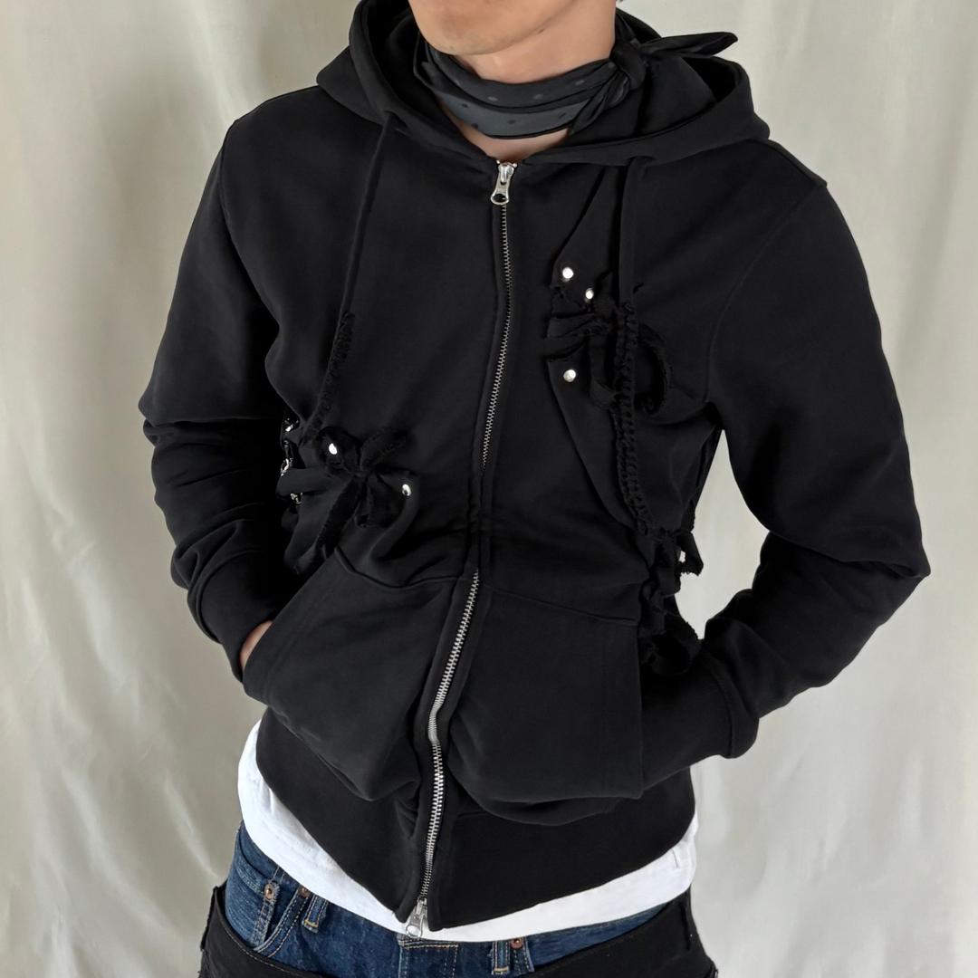 knot-pinched hood zip-up 001