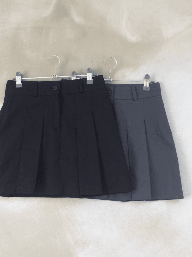 로우 주름 스커트