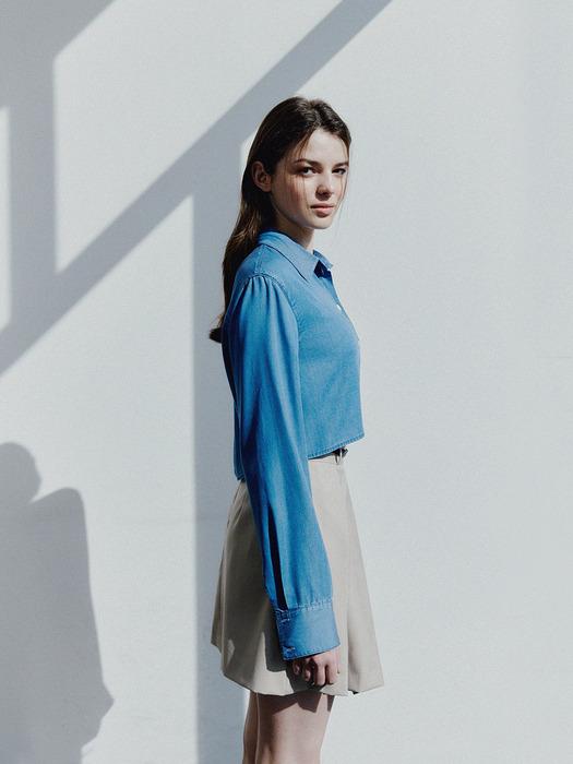 crop logo shirt denim