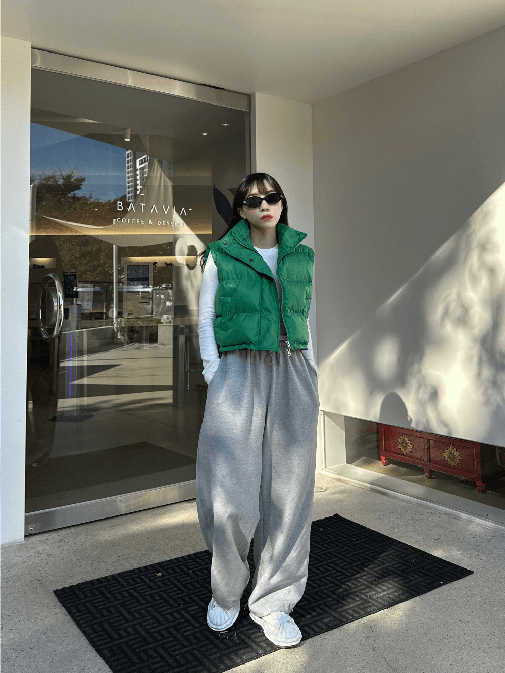 레가시 크롭 조끼 패딩