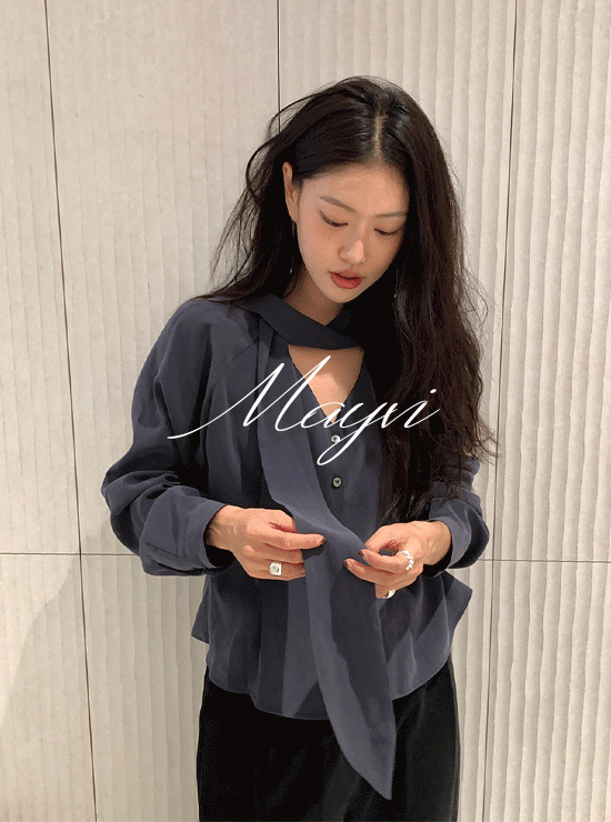 언더비 [당일발송🔥/스프링🌸/Mayvi/하객룩] Minette 타이 블라우스 (2 color)