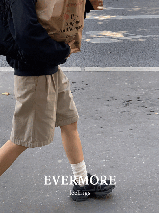 필링스 [당일출고] [2차/evermore] 핀턱 하프 팬츠 (2color)