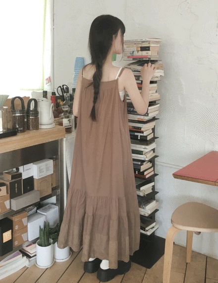 [레이어드/휴가룩/4color] 젤리오 플라워 자수 레이스 펀칭 나시 3단 캉캉 셔링 원피스