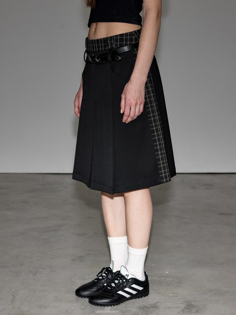 checkered patch low-waisted skirt(2차 재입고)