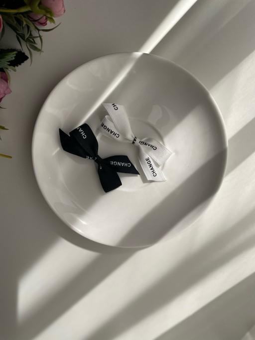 개넬블랙앤화이트 리본