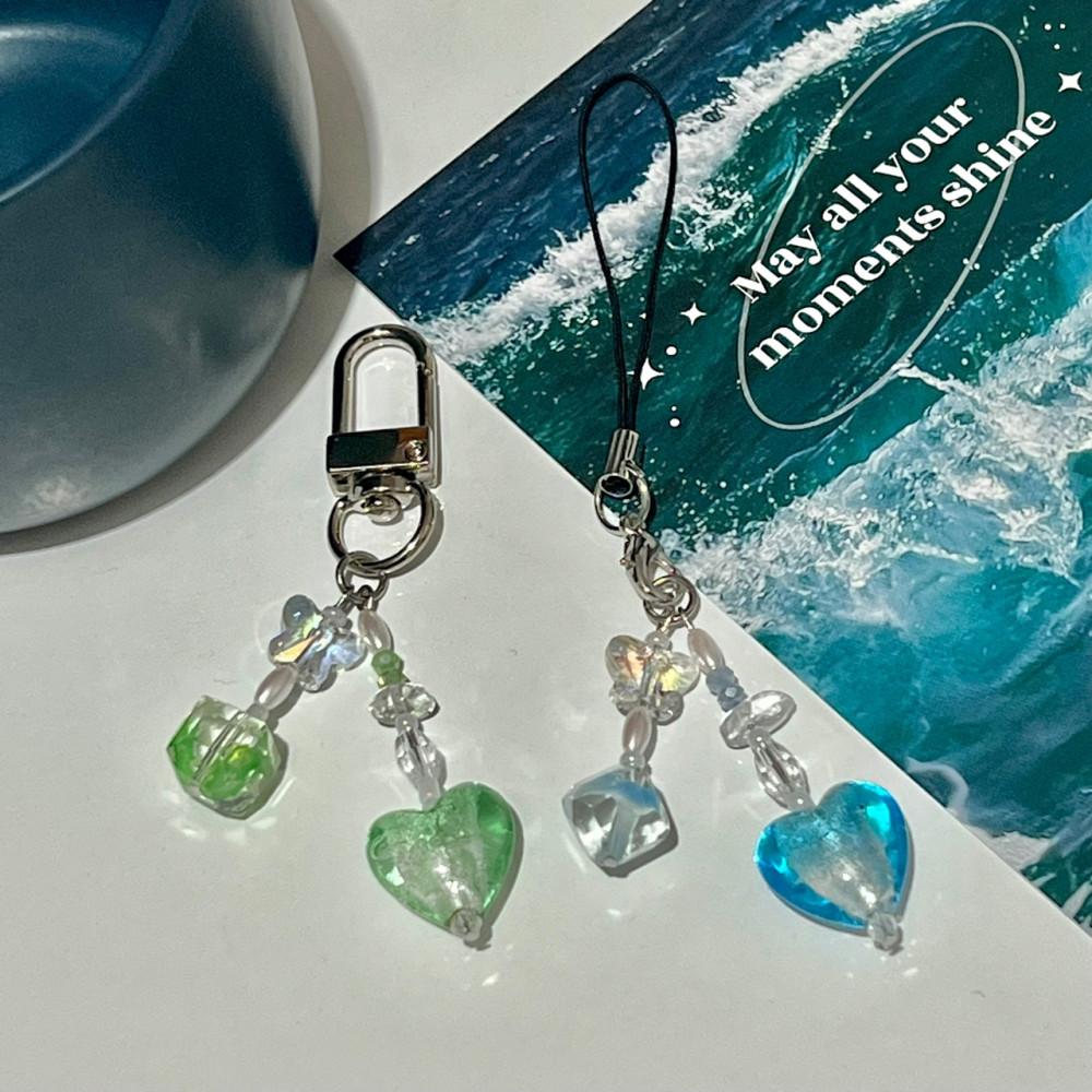 자연 그리고 사랑, 심플 핸드폰 비즈 키링 (3color)