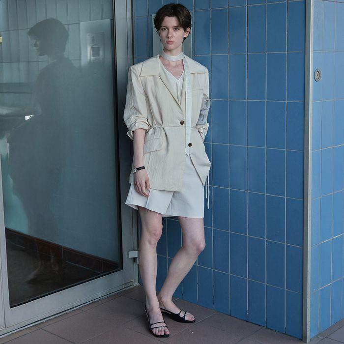 Belted Wide-collar Jacket SW5MJ211-9A