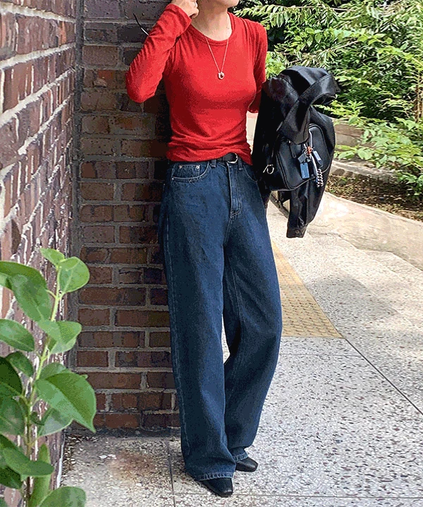 키츠네 일자핏 데님 (2colors)