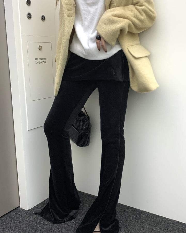 [밍크털안감] HWS 여성 벨로아 치마 부츠컷 바지