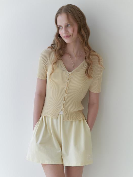 Bee half cardigan (custard)