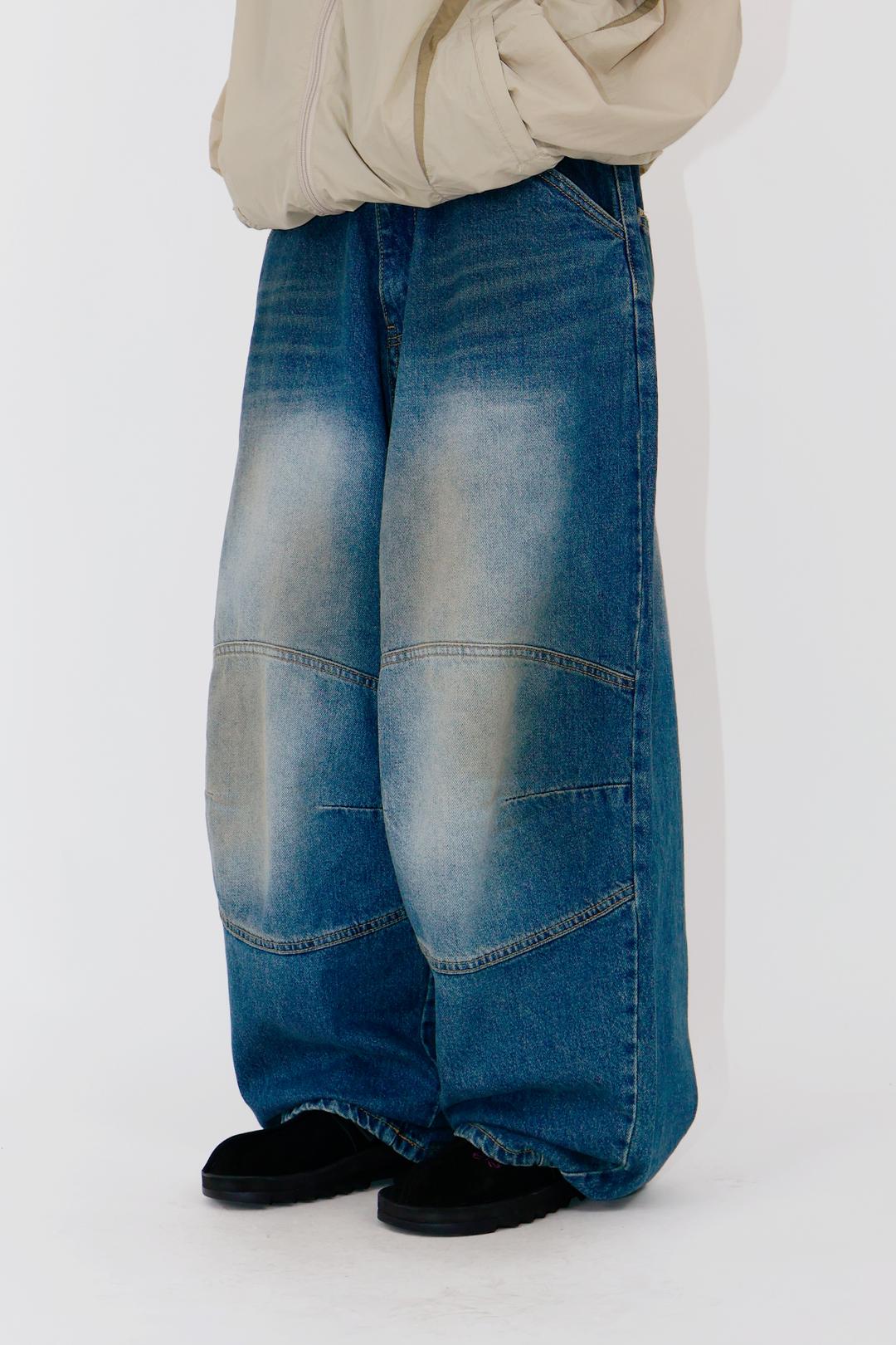 바이커 벌룬 데님 팬츠