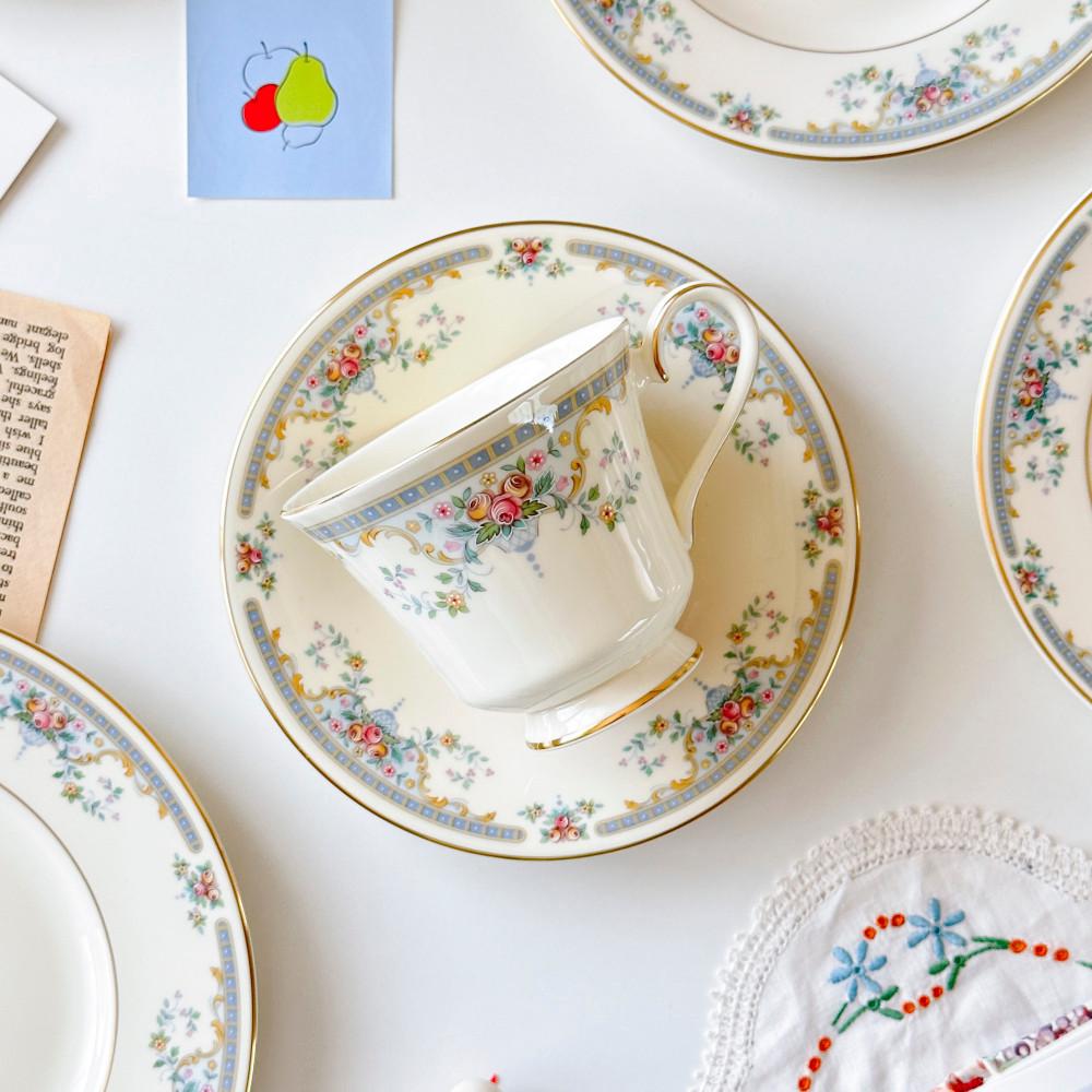 리얼 빈티지 영국 로얄덜튼 줄리엣 컵앤소서 찻잔 커피잔/ 빈티지그릇