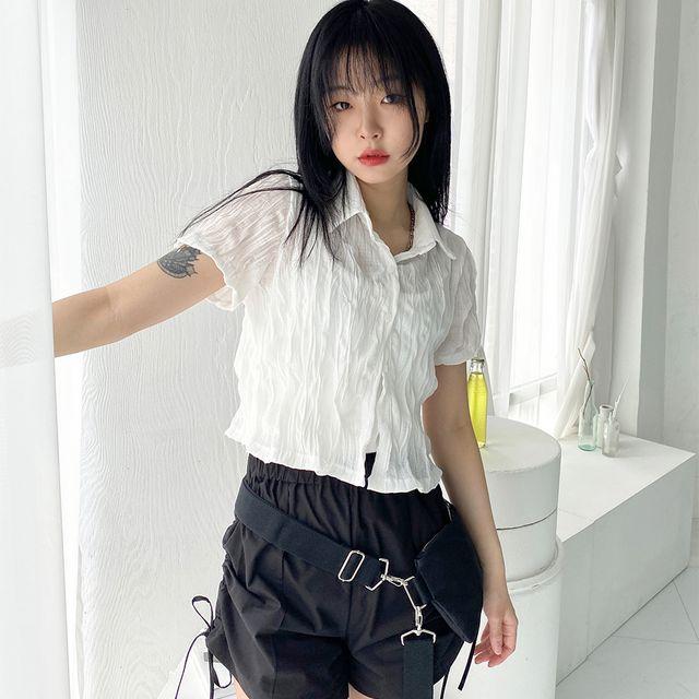 윈디 시티 링클 크롭셔츠