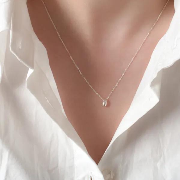 sun necklace (silver925)(빠른출발) 실버 물방울 펜던트 은 목걸이 심플 네크리스